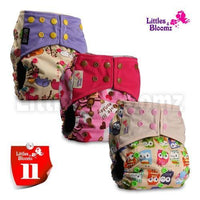 Modern Luxury Printed Washable Real Cloth Pocket Nappy,3 nappies/diapers Set For Girls and Boys Baby In Elegant Style - BIG FRENCHIES