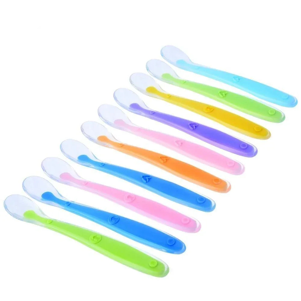 Baby Spoons Feeding Dishes Tableware For Children Flatware Cutlery Spoon Silicone Tools-for-patchwork Lot Soup Ladle - BIG FRENCHIES