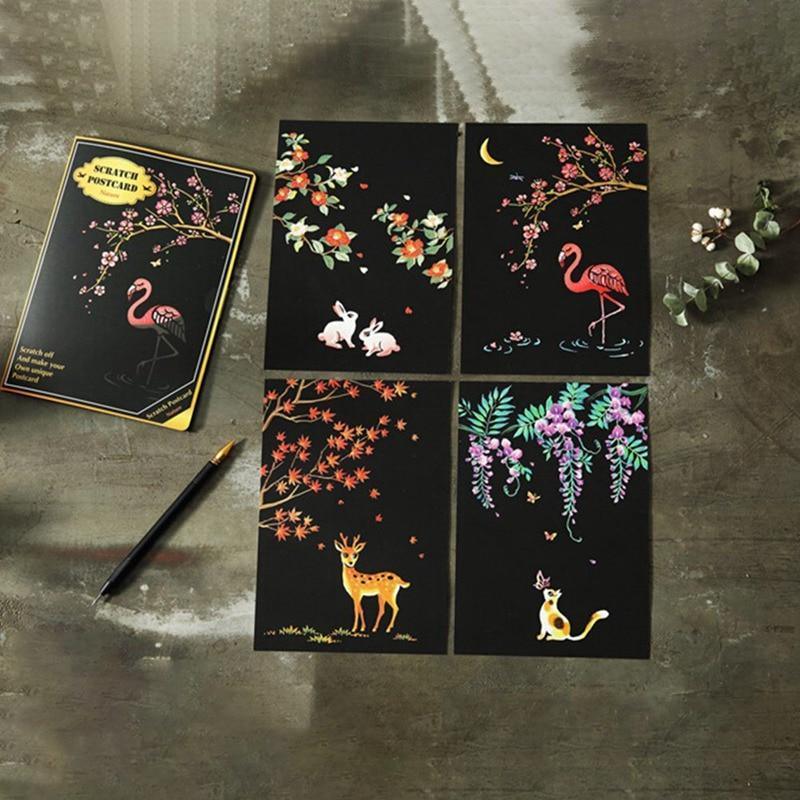 4Pcs/set Magic Colorful Drawing Board Paper Painting Scraping Children Kids learning Education Toys Painting Doodle Scratch Toys - BIG FRENCHIES