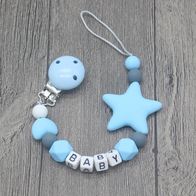 Personalized Name Handmade Pacifier Clips Holder Chain Silicone Pacifier Chains Baby Teether Teething Chain For Baby and Kids - BIG FRENCHIES