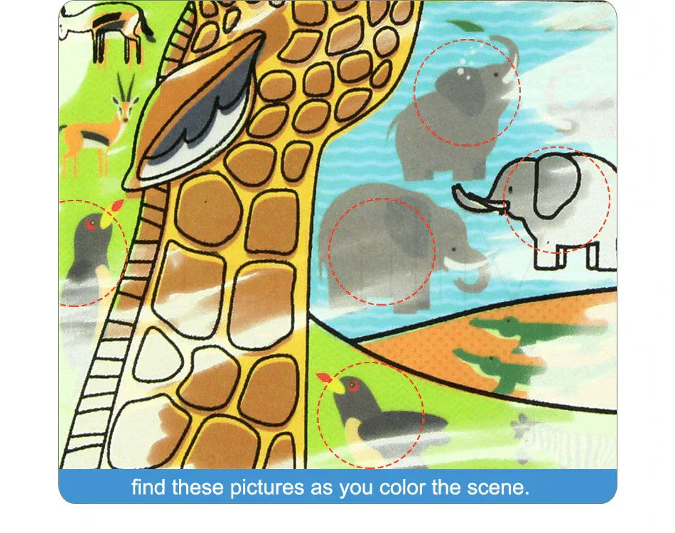 Modern Coloring Magic Water Drawing Book With Pen For Kids and Baby Educational Toy Animals Painting Writing Doodle Cloth Book Kids Drawing Board - BIG FRENCHIES