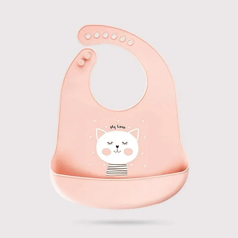 Bibs Waterproof Silicone Feeding Baby Saliva Towel Newborn Cartoon Aprons Baby Bibs Adjustable - BIG FRENCHIES