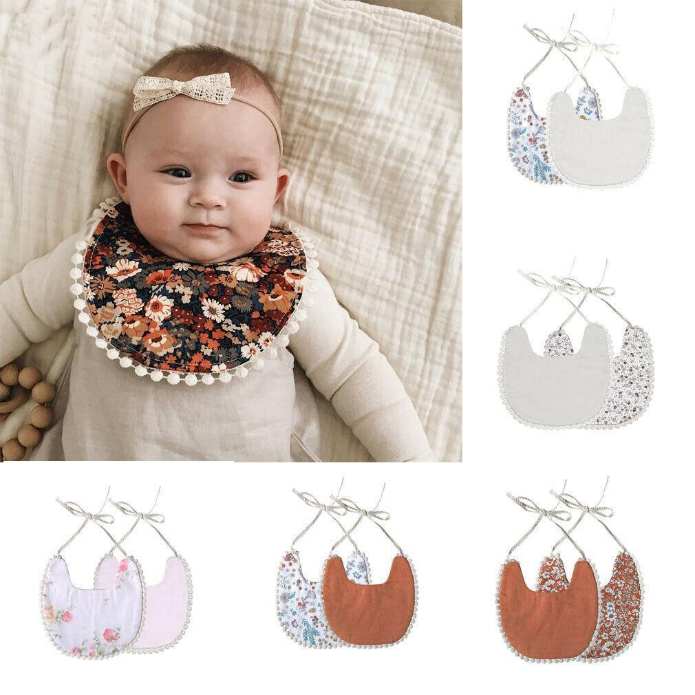 Handmade Luxury Floral Baby Bib Accessories Burp Cloths Newborn Baby Boy Girl Kids Cartoon Bibs 100% Cotton Linen Waterproof Saliva Bib For Kids - BIG FRENCHIES