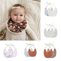 Handmade Luxury Floral Baby Bib Accessories Burp Cloths Newborn Baby Boy Girl Kids Cartoon Bibs 100% Cotton Linen Waterproof Saliva Bib For Kids - BIG FRENCHIES