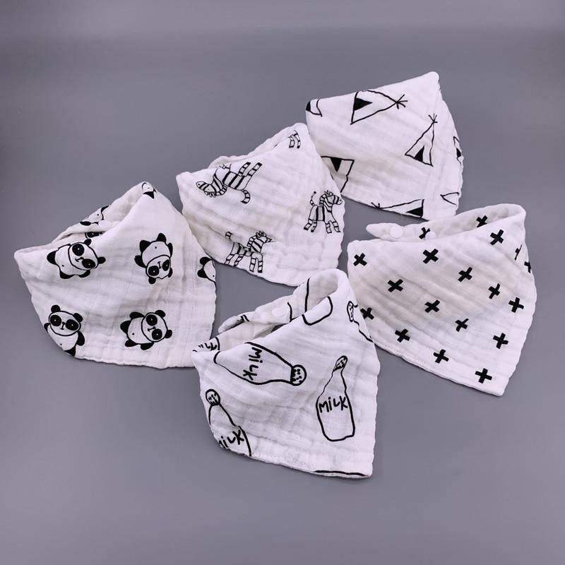 Modern 5PCS/Pack Cotton Baby Bibs 4 Lyers Girls Boys Triangle Feeding Burp Cloth Collar Scarf For Feeding - BIG FRENCHIES