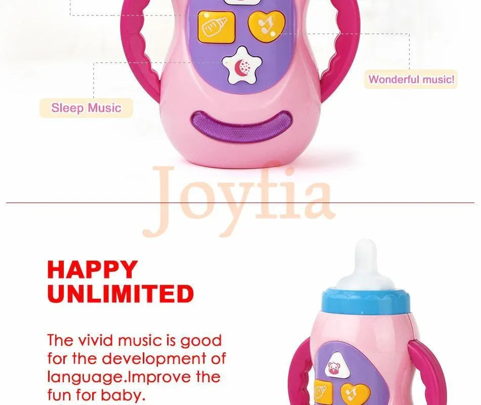Baby Simulation Milk Bottle Toy LED Flashing Baby Bottle With Sound and Light Toys For Baby - BIG FRENCHIES