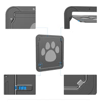 4-Way Lockable Pet Door – Durable Plastic Dog & Cat Flap for Screen Windows and Doors - BIG FRENCHIES