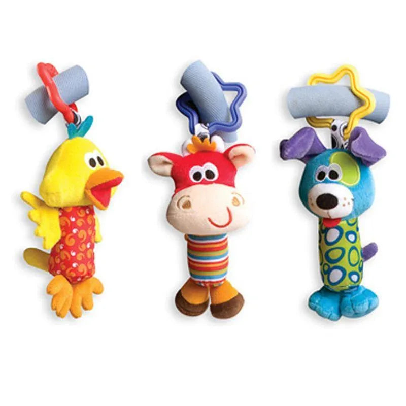 Colorful Baby Kids Rattle Toys Cartoon Animal Plush Hand Bell Baby Stroller Crib Hanging Rattles For Infant Baby Toys - BIG FRENCHIES