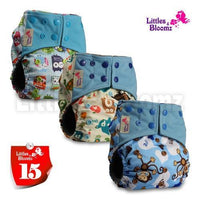Modern Luxury Printed Washable Real Cloth Pocket Nappy,3 nappies/diapers Set For Girls and Boys Baby In Elegant Style - BIG FRENCHIES