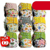 Modern 9/6PCS Set Bamboo Charcoal Washable Real Cloth Pocket NappiesFor Baby Boys and Girls Diaper Set In Modern Design - BIG FRENCHIES