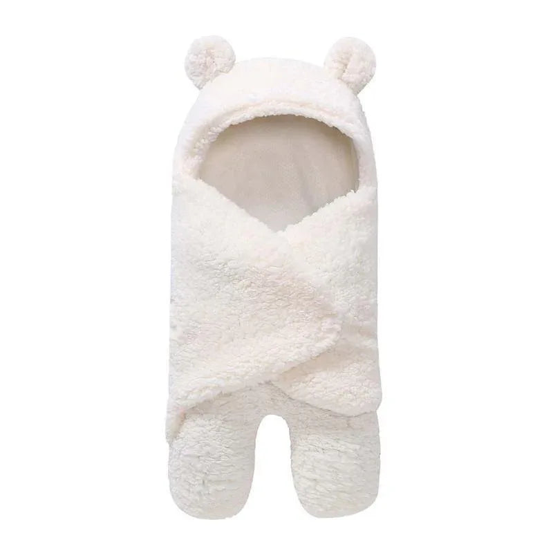 Winter Baby Blanket Cute Cartoon Bear Ears Newborn Swaddle Wrap Warm Unisex Infant Sleeping Bag Soft Envelope Kids Bedding Blanet for Baby - BIG FRENCHIES