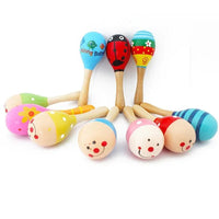 Baby Kid Wooden Ball Toy Sand Hammer Rattle Musical Instrument Percussion Infant (Multicolor)Random PCS For Kids - BIG FRENCHIES