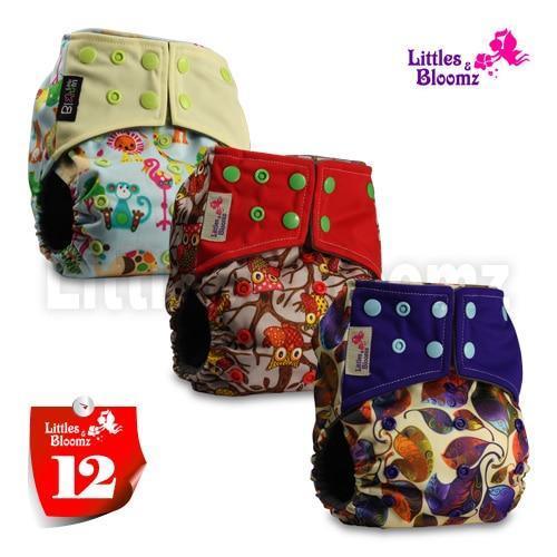 Modern Luxury Printed Washable Real Cloth Pocket Nappy,3 nappies/diapers Set For Girls and Boys Baby In Elegant Style - BIG FRENCHIES