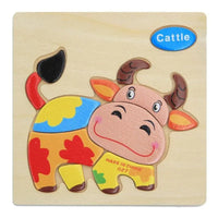 Wooden 3D Stevvex Modern Interesting Baby Learning Puzzles for Children Cartoon Animal Fruit Puzzles Intelligence Kids Children Educational Toy - BIG FRENCHIES