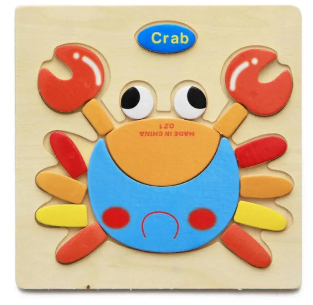 3D Wooden Children Interesting Puzzle Toys With Animals and Cars Exellent Puzzles Intelligence Kids Early Educational Toys For Children - BIG FRENCHIES