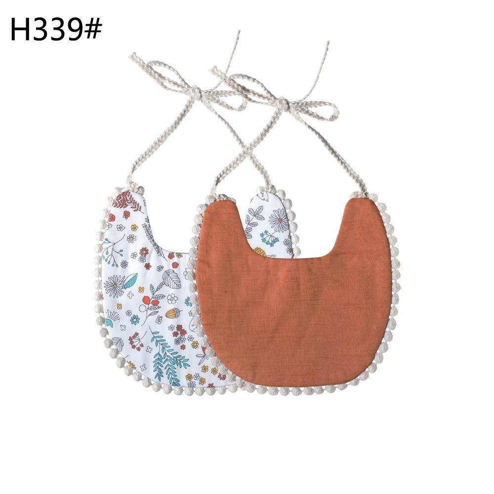 Handmade Luxury Floral Baby Bib Accessories Burp Cloths Newborn Baby Boy Girl Kids Cartoon Bibs 100% Cotton Linen Waterproof Saliva Bib For Kids - BIG FRENCHIES