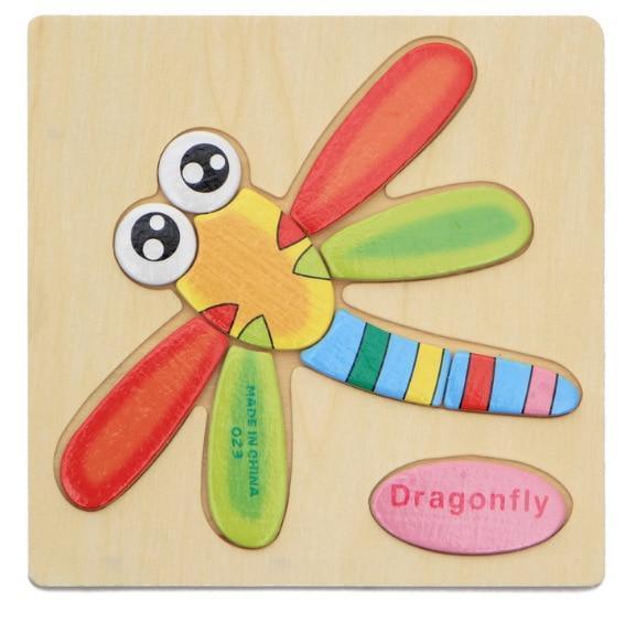 3D Wooden Children Interesting Puzzle Toys With Animals and Cars Exellent Puzzles Intelligence Kids Early Educational Toys For Children - BIG FRENCHIES