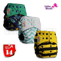 Modern Luxury Printed Washable Real Cloth Pocket Nappy,3 nappies/diapers Set For Girls and Boys Baby In Elegant Style - BIG FRENCHIES