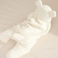 Winter Baby Blanket Cute Cartoon Bear Ears Newborn Swaddle Wrap Warm Unisex Infant Sleeping Bag Soft Envelope Kids Bedding Blanet for Baby - BIG FRENCHIES