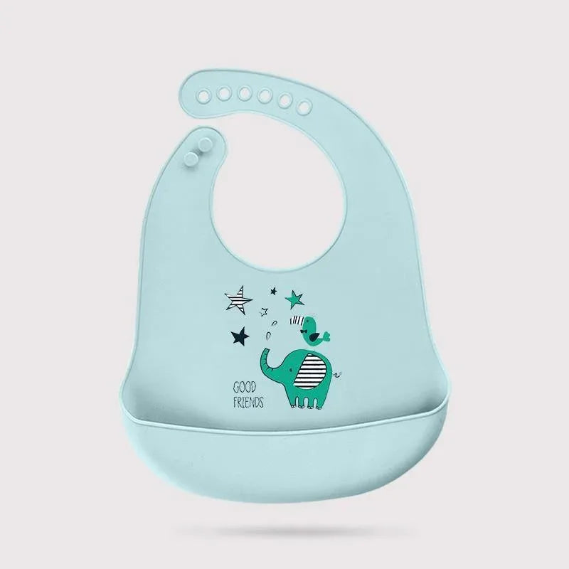 Bibs Waterproof Silicone Feeding Baby Saliva Towel Newborn Cartoon Aprons Baby Bibs Adjustable - BIG FRENCHIES