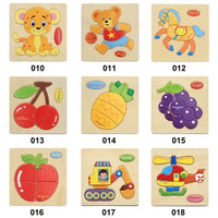 Wooden 3D Stevvex Modern Interesting Baby Learning Puzzles for Children Cartoon Animal Fruit Puzzles Intelligence Kids Children Educational Toy - BIG FRENCHIES