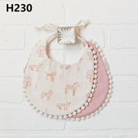 Handmade Luxury Floral Baby Bib Accessories Burp Cloths Newborn Baby Boy Girl Kids Cartoon Bibs 100% Cotton Linen Waterproof Saliva Bib For Kids - BIG FRENCHIES