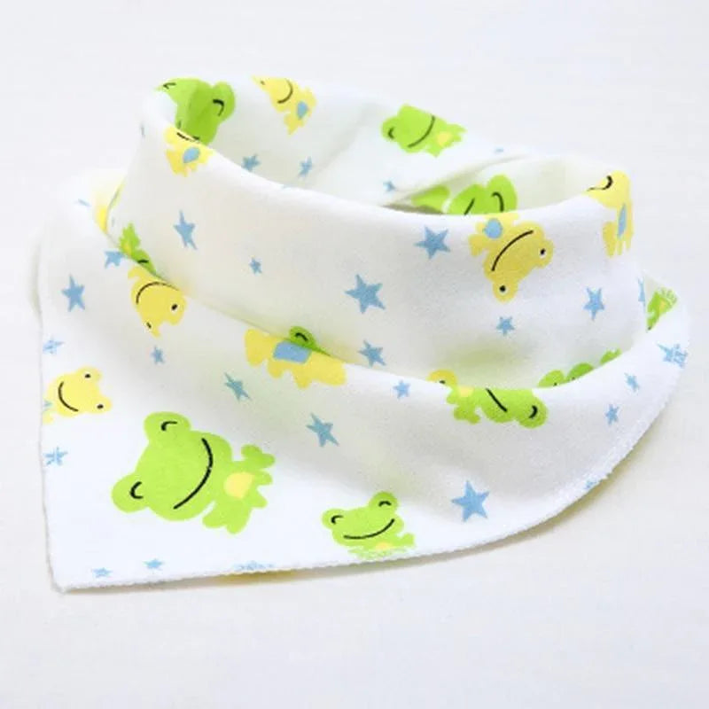 Cute Breathable Bibs Baby Feeding Cartoon Printing Super Absorbent Triangle Scarf Bib Cotton For Newborn Infant Girls And Boys - BIG FRENCHIES