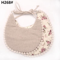 Handmade Luxury Floral Baby Bib Accessories Burp Cloths Newborn Baby Boy Girl Kids Cartoon Bibs 100% Cotton Linen Waterproof Saliva Bib For Kids - BIG FRENCHIES