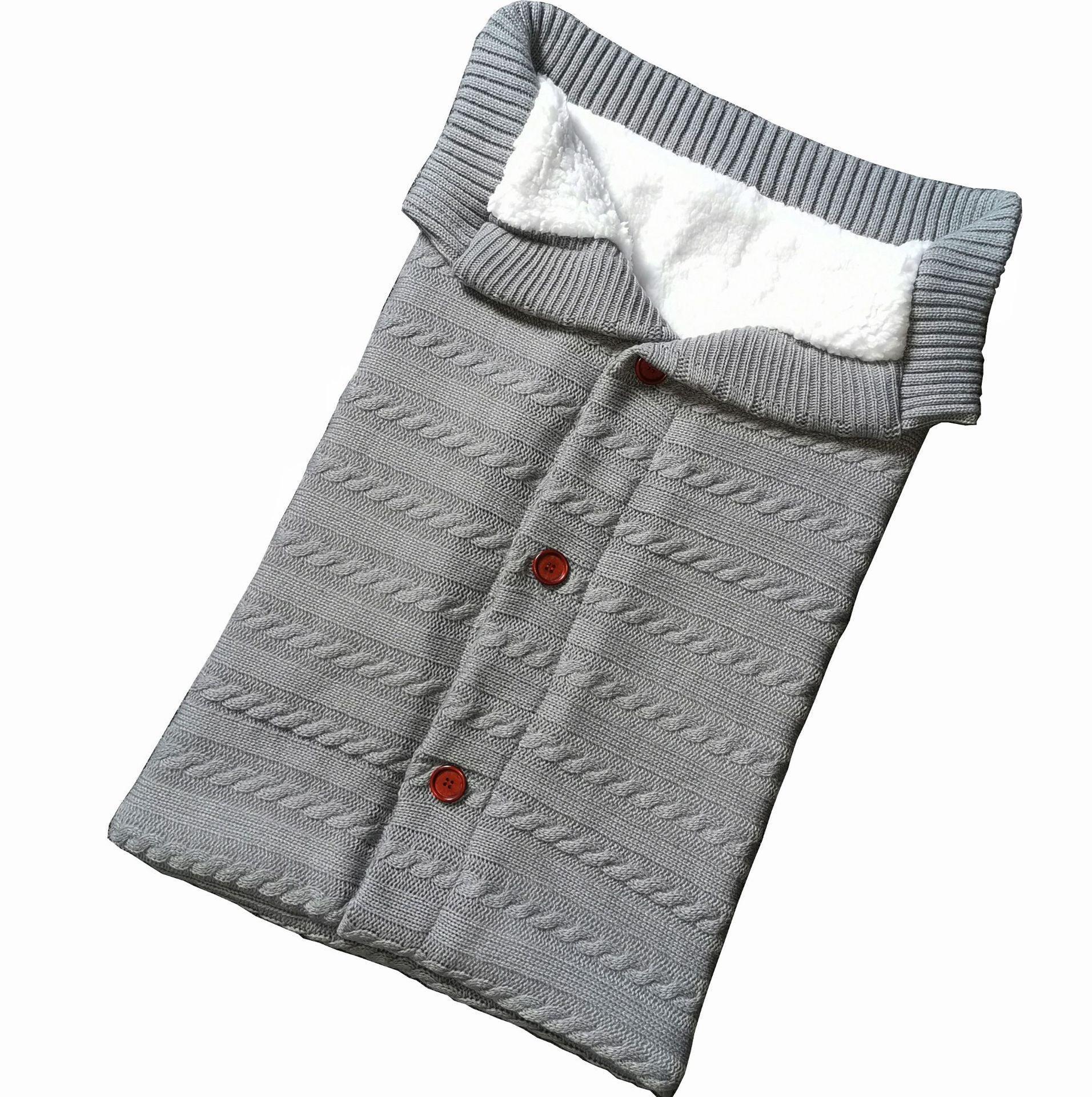 Handmade Wool Warm Baby Blanket Soft Baby Sleeping Bag Cotton Knitting Envelope Newborn Swadding Wrap Stroller blankets Gift for Shower - BIG FRENCHIES