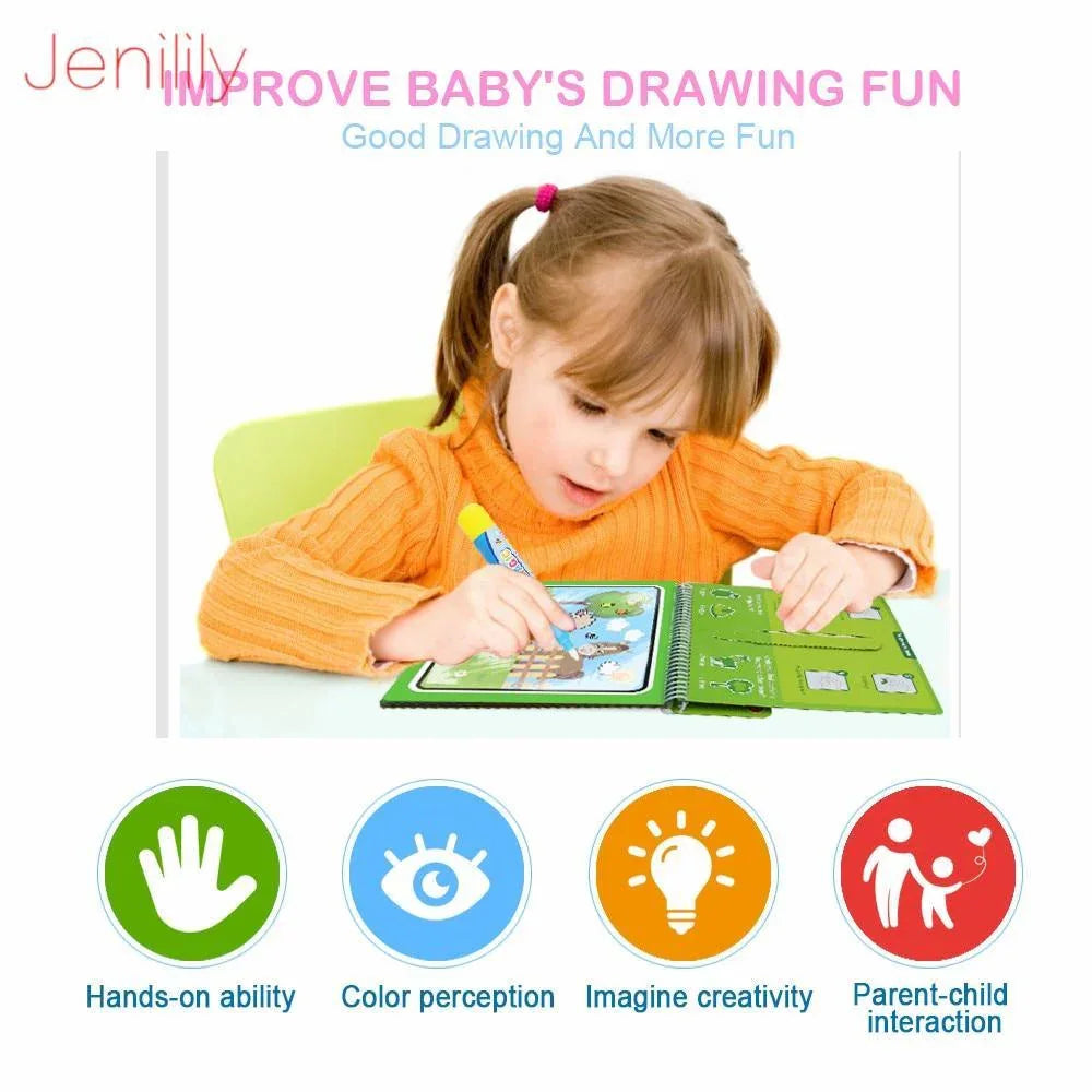 Reusable Magic Water Drawing Book With Pen Coloring Painting Book Drawing Board Juguetes Education Learning Toys for Children - BIG FRENCHIES