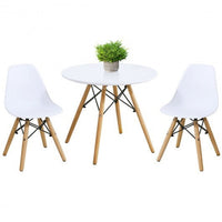 Kid's Modern Dining Table Set with 2 Armless Chairs