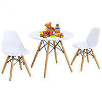 Kid's Modern Dining Table Set with 2 Armless Chairs