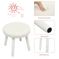 Kids Vanity Makeup Table & Chair Set Make Up Stool-White