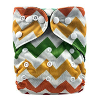 Modern Printed Bamboo Charcoal Inner Pocket Diaper For Baby Reusable Cloth Diaper Nappies With Double Leg Gusset In Modern Printed Design For Baby and Kids - BIG FRENCHIES