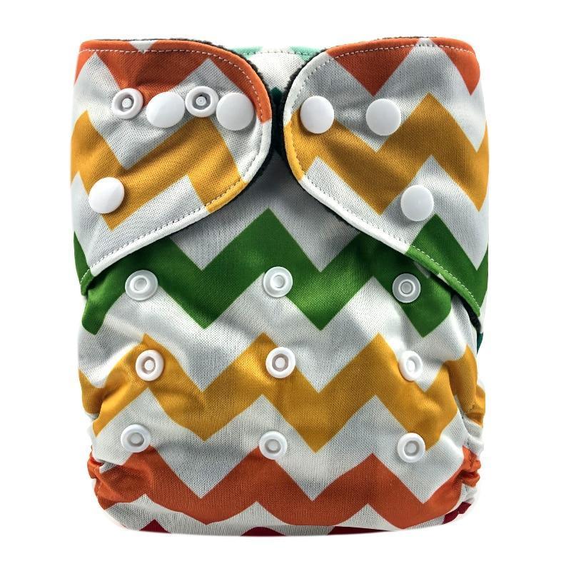 Modern Printed Bamboo Charcoal Inner Pocket Diaper For Baby Reusable Cloth Diaper Nappies With Double Leg Gusset In Modern Printed Design For Baby and Kids - BIG FRENCHIES