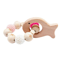 Wooden Teether Hedgehog Crochet Beads Wood Crafts Ring Engraved Bead Baby Teether Wooden Toys For Kids Rattle - BIG FRENCHIES