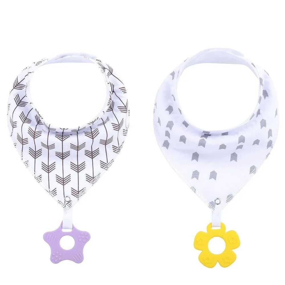 100% Organic Cotton Super Absorbent And Soft Unisex Baby Bandana Drool Bibs And Teething Toys For Newborn - BIG FRENCHIES