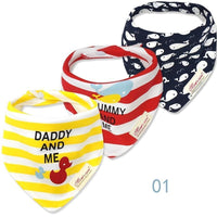 Moder 3PCS Baby Bibs Bandanna Lot Cotton Multi-style Triangle Cartoon For Infant Boys And Girls - BIG FRENCHIES