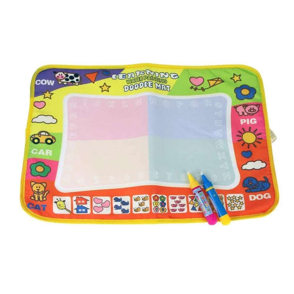 1-6 Years Children Kids Baby Drawing Educational Water Mat Drawing Painting Toddler Board/ Charpet With Magic Water Pen Gift 45.5 X 29cm (White) - BIG FRENCHIES