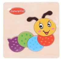 Baby Toys Wooden 3D Puzzle Cartoon Animal Intelligence Kids Educational Brain Teaser Children Tangram Shapes Learning - BIG FRENCHIES