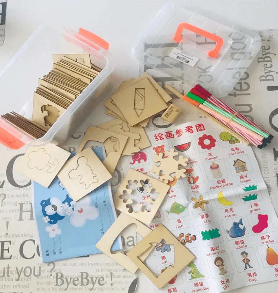100Pcs Baby Toys Drawing Toys Coloring Board Children Creative Doodles Early Learning Education Toy Boy Girl Learn Drawing Tools - BIG FRENCHIES