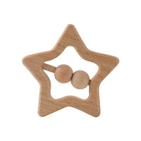 Modern Wooden Rattle Beech Bear Hand Teething Wooden Ring Baby Rattles Play Educational Toys For Kids - BIG FRENCHIES