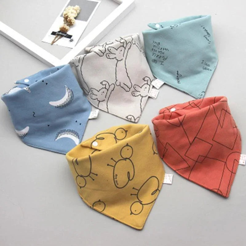 Fashion Modern 5PCS/SET Baby Triangle Double Cotton Bandana Feeding Bibs For Baby Boys/ Girls Baby Kids - BIG FRENCHIES
