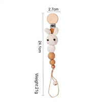 Modern Handmade Pacifier Chain Baby Teething Chains Crochet Rabbit Panda Beads Wooden Clips Wood Tiny Rod For Kids - BIG FRENCHIES