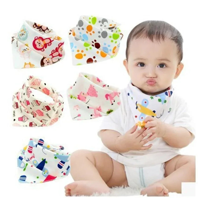 Baby Bibs Triangle Cotton Cartoon Child Bandana Dribble Bibs Newborn Slabber Absorbent Cloth For Baby and Kids - BIG FRENCHIES