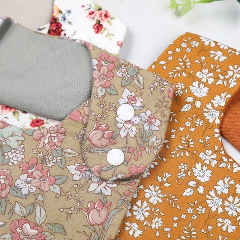 Floral Vintage Newborn Double Side Bibs Boys Girls Waterproof Linen Cotton Saliva Towel - BIG FRENCHIES