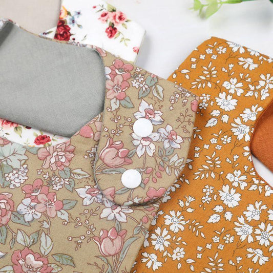 Floral Vintage Newborn Double Side Bibs Boys Girls Waterproof Linen Cotton Saliva Towel - BIG FRENCHIES