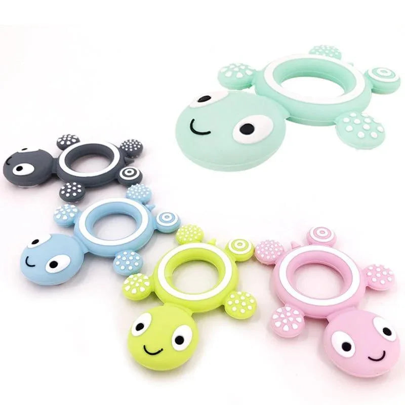 Baby Silicone Teethers Food Cute Turtle Tiny Teething Baby Shower Gifts Cartoon Animals Teether - BIG FRENCHIES