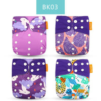 4pcs/set Washable Eco-Friendly Cloth Diaper Cover Adjustable Nappy Cloth Diapers Cloth Nappy For Baby Boys and Grils Baby - BIG FRENCHIES