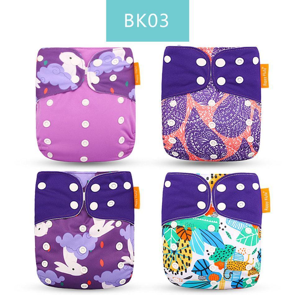 4pcs/set Washable Eco-Friendly Cloth Diaper Cover Adjustable Nappy Cloth Diapers Cloth Nappy For Baby Boys and Grils Baby - BIG FRENCHIES
